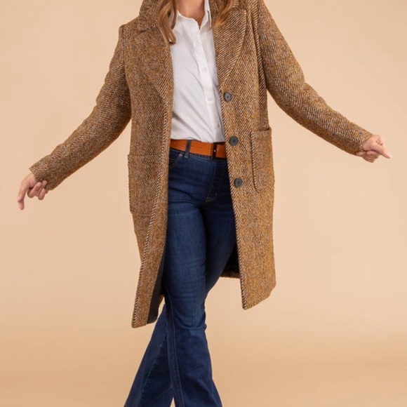 Tribal Duster Coat - Mocha - XL - Wool Blend - Picture 7 of 16